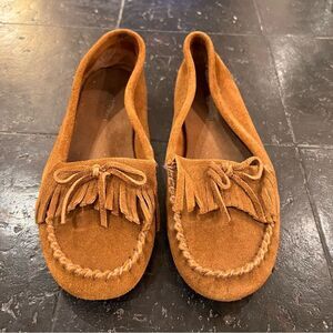Minnetonka Brown Suede Leather Native Moccasin Loafer Size 8